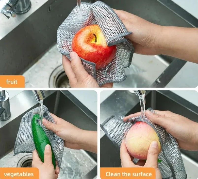 מטליות קסם מפלדת נירוסטה לניקוי מטבח